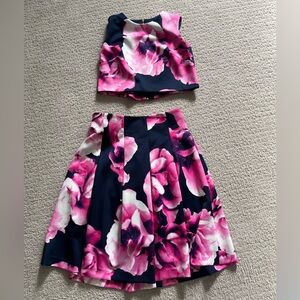 2 piece floral dress set
